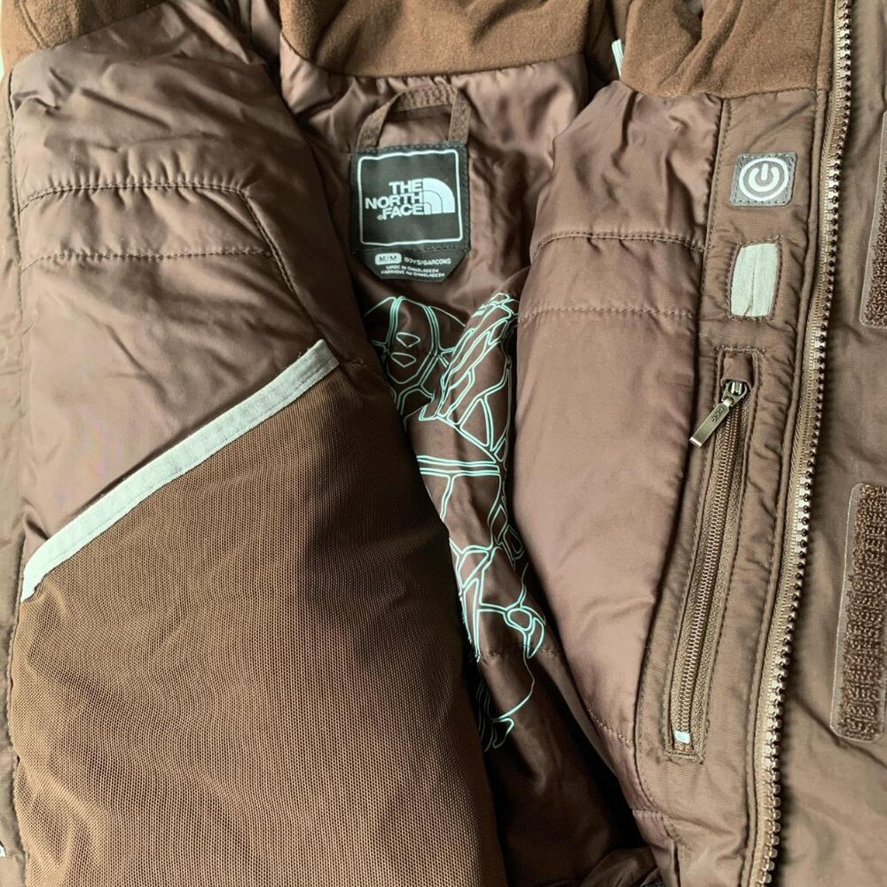The North Face Boys Ski Jacket – Brown Hooded Insulated (Size M) - Picture 8 of 8
